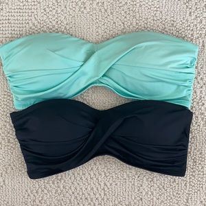 2 Strapless Bathing Suit Tops
